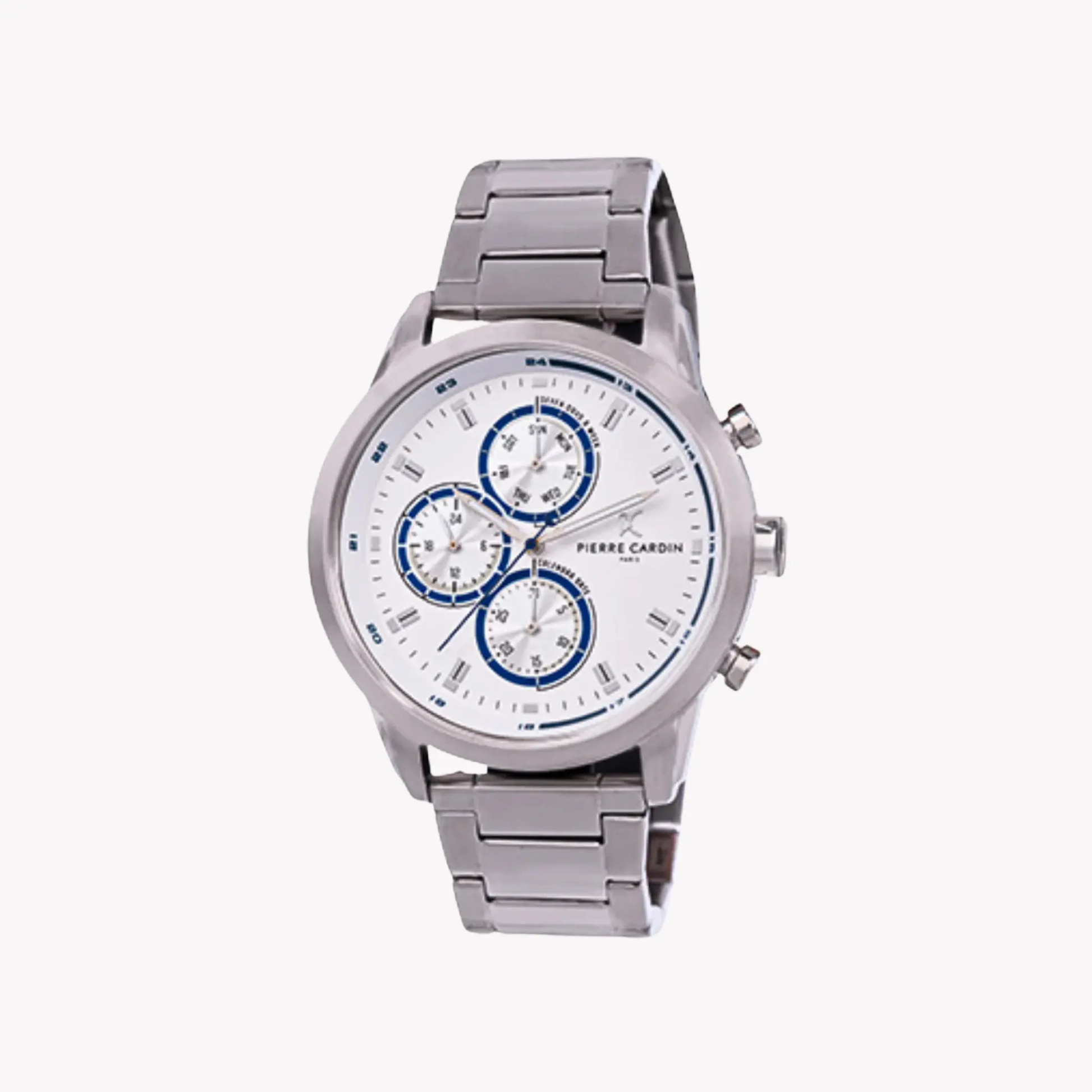 Pierre Cardin Men's Silver Watch, White Dial | Ccp.5004 by PIERRE CARDIN