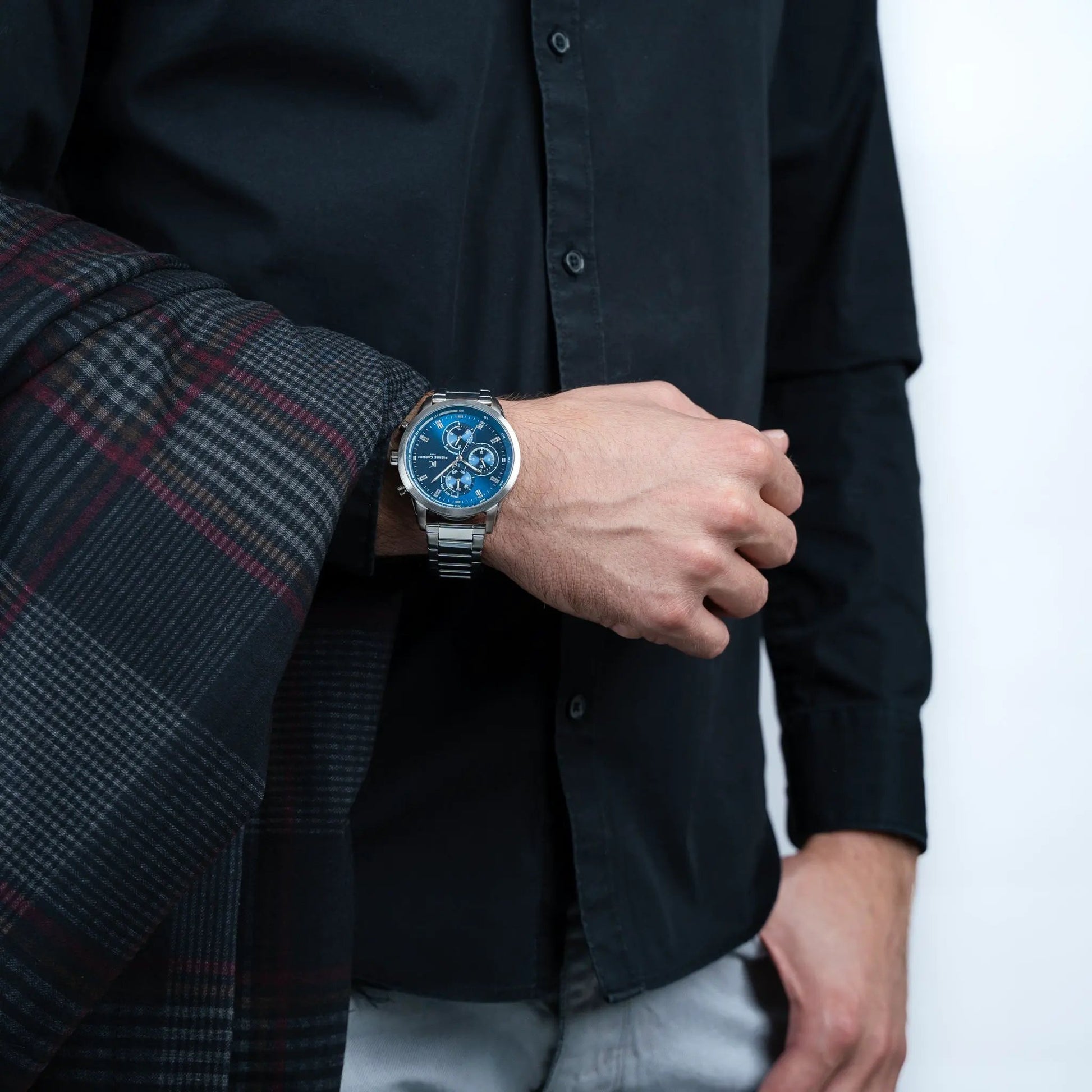Pierre Cardin Men's Silver Metal Watch, Blue Dial | Ccp.5005 by PIERRE CARDIN