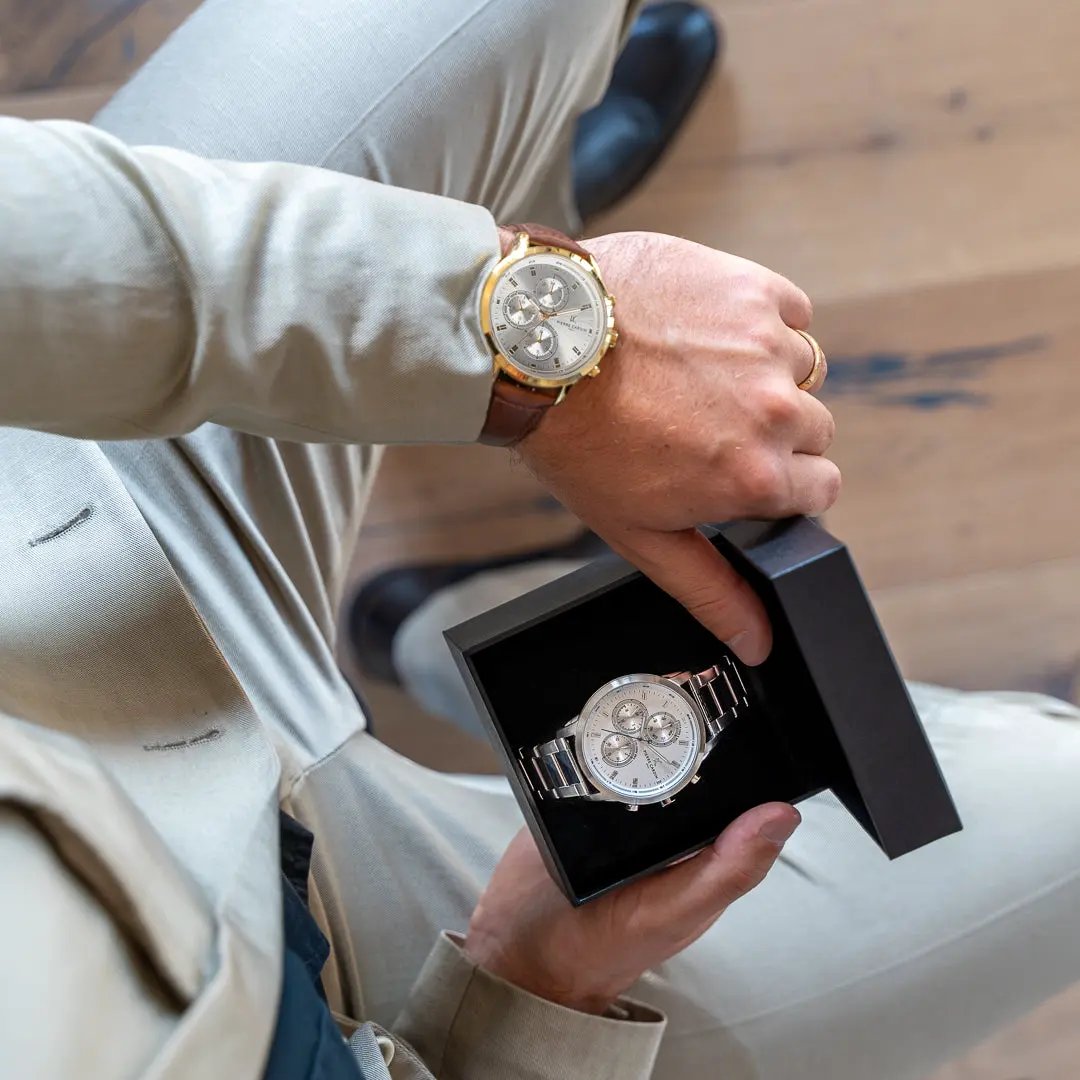 Pierre Cardin Men's Silver Watch, White Dial | Ccp.5010 by PIERRE CARDIN