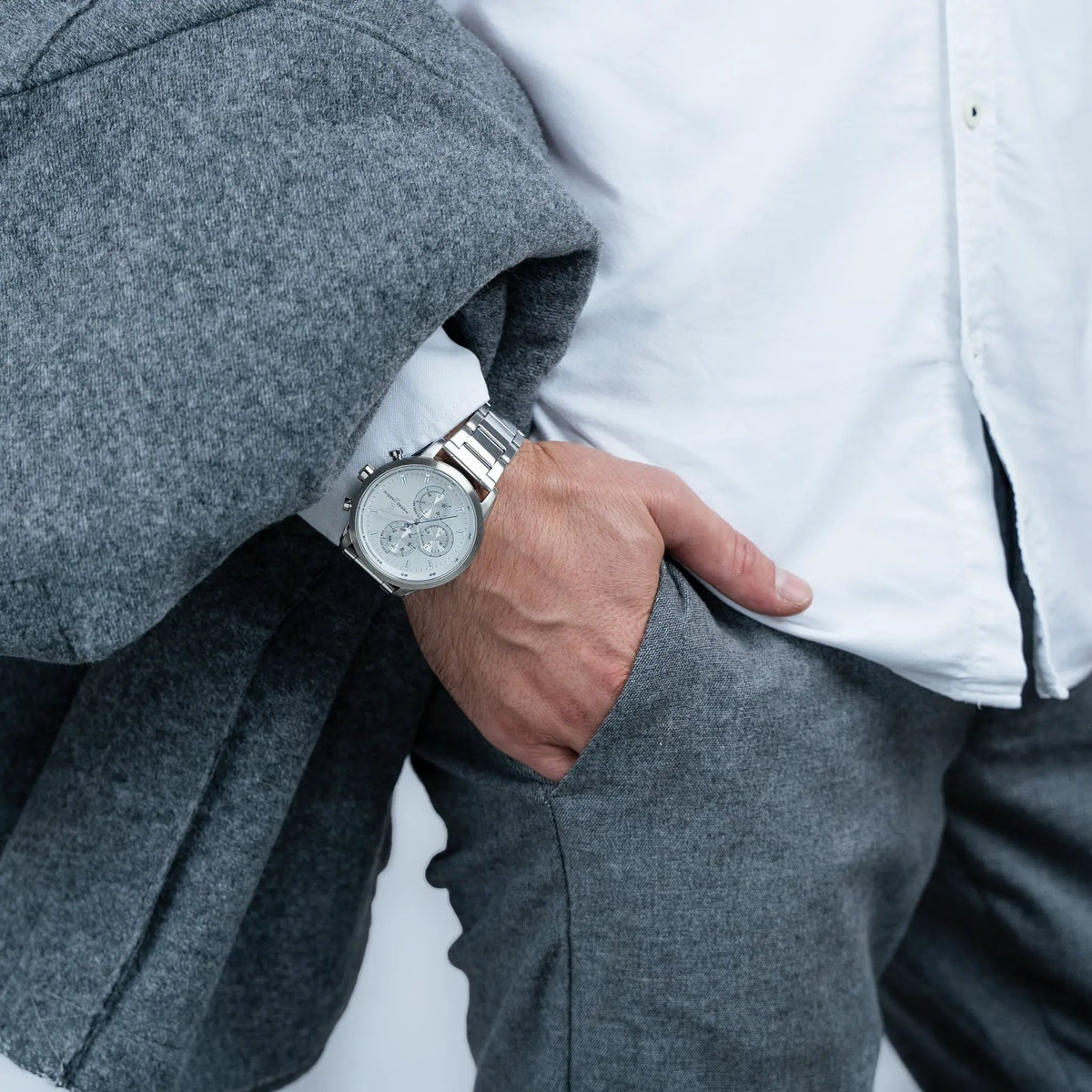 Pierre Cardin Men's Silver Watch, White Dial | Ccp.5010 by PIERRE CARDIN