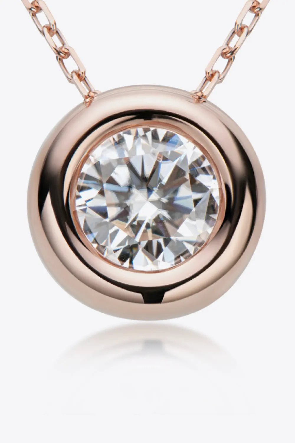 Adored 1 Carat Moissanite Pendant 925 Sterling Silver Necklace by Partner Label
