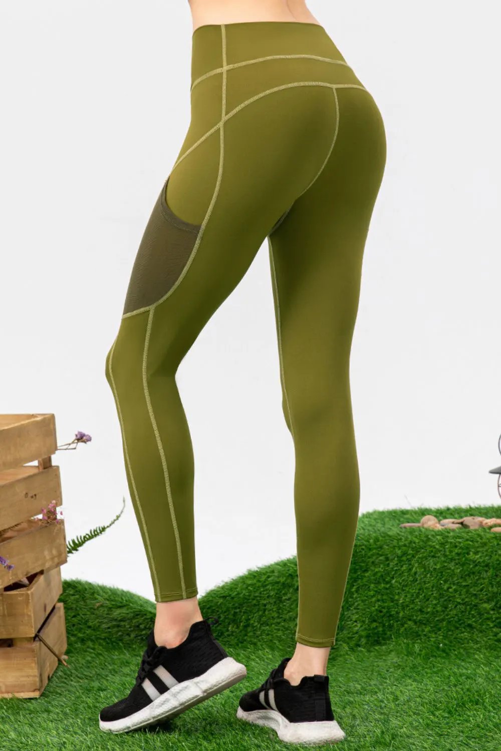 High Waist Slim Fit Long Sports Pants by Partner Label