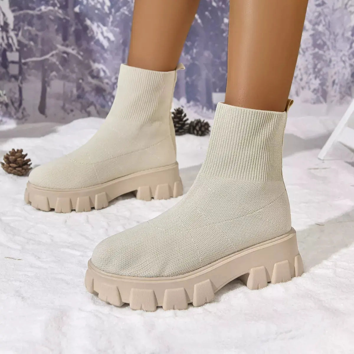 Round Toe Block Heels Boots by Partner Label