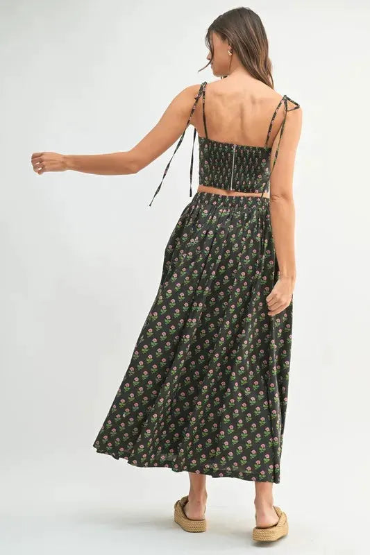 MABLE Floral Crop Top and Skirt Set by MABLE