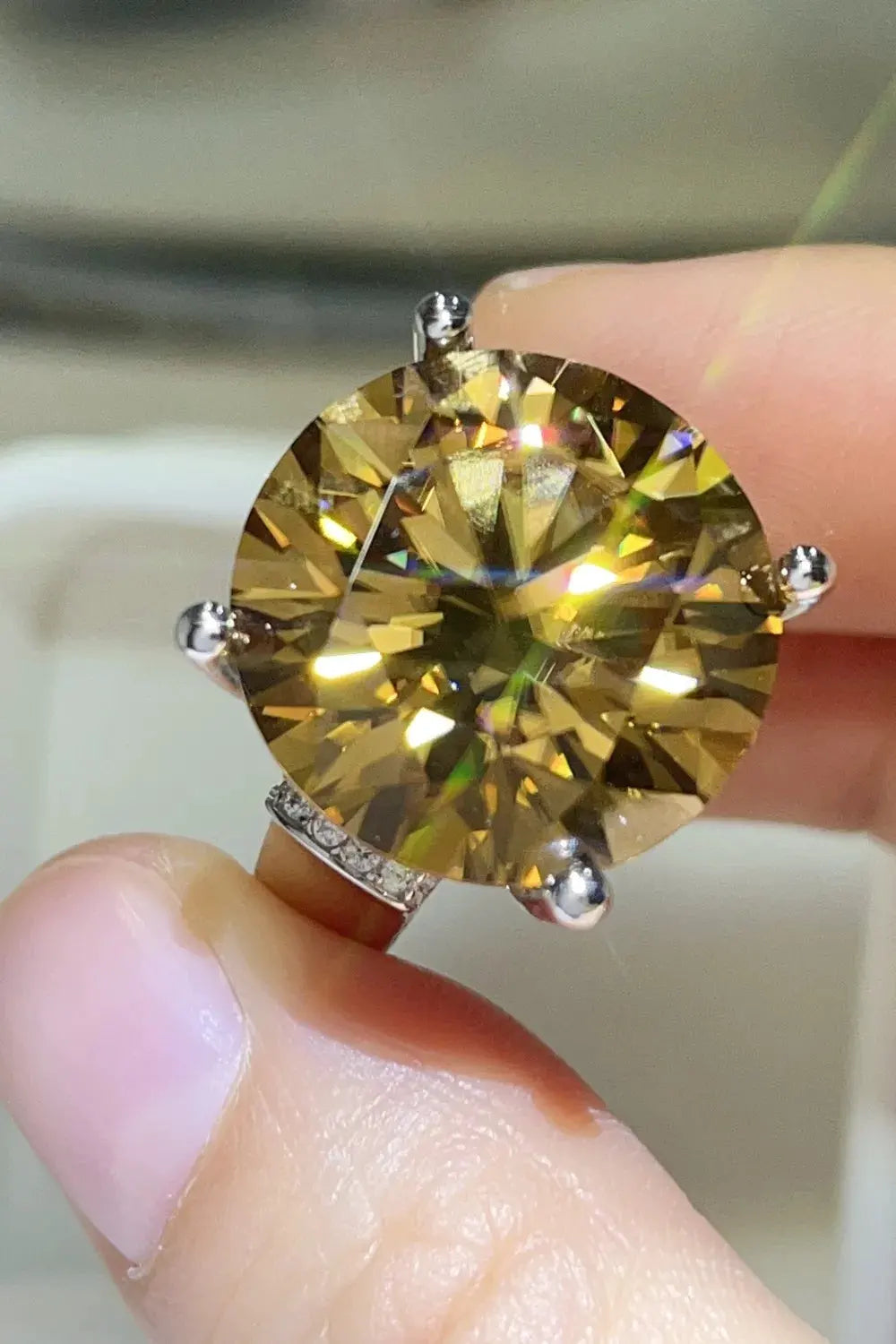 20 Carat Moissanite 925 Sterling Silver Ring by Partner Label