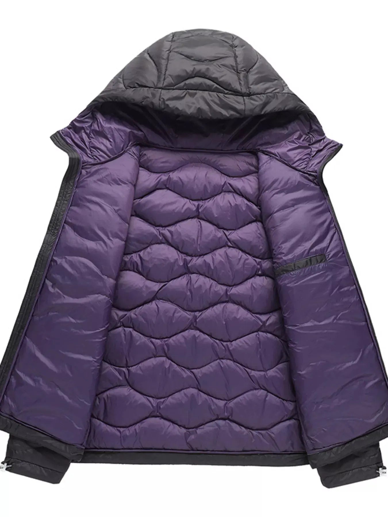 Men's Plus Size Hooded Padded Puffer Jacket by Partner Label