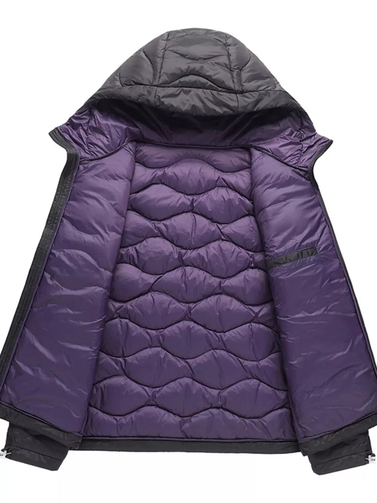 Men's Plus Size Hooded Padded Puffer Jacket by Partner Label