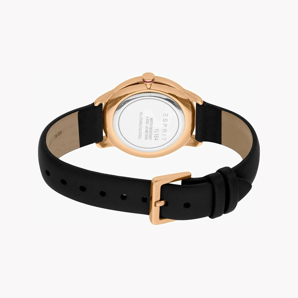 Esprit Women's Black Leather Watch, Silver Dial | Es1l112m0065 by ESPRIT
