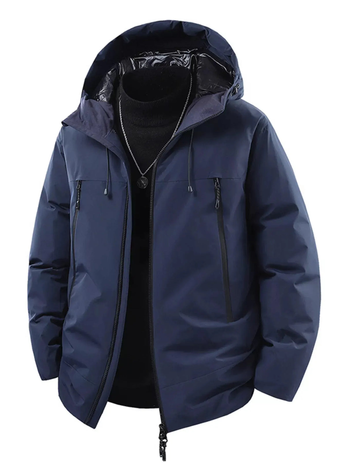 Men's Plus Size Zip Up Hooded Puffer Jacket by Partner Label