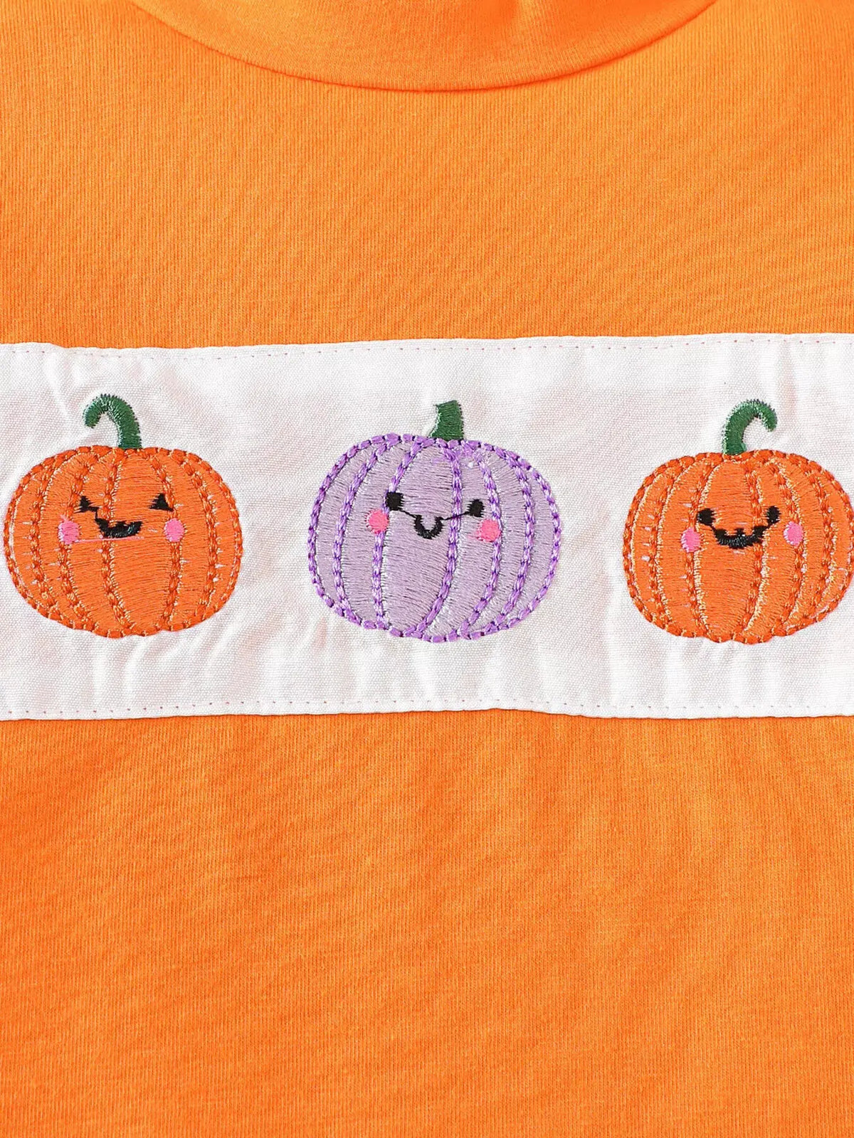 Children's Halloween Pumpkin Long Sleeve Top and Spiderweb Bell Bottom Set by Trendsi