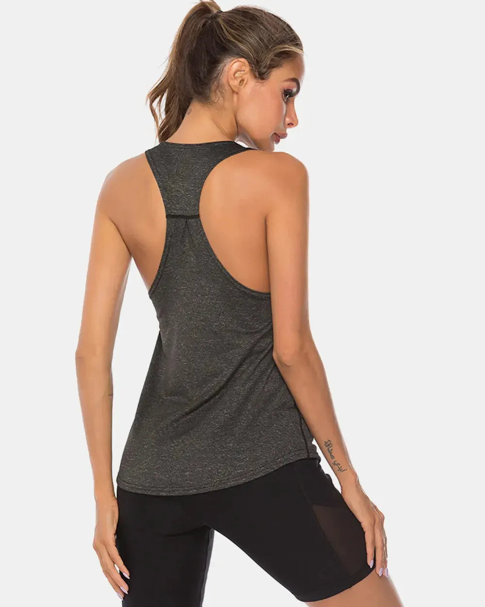 Full Size Scoop Neck Wide Strap Active Tank by Partner Label
