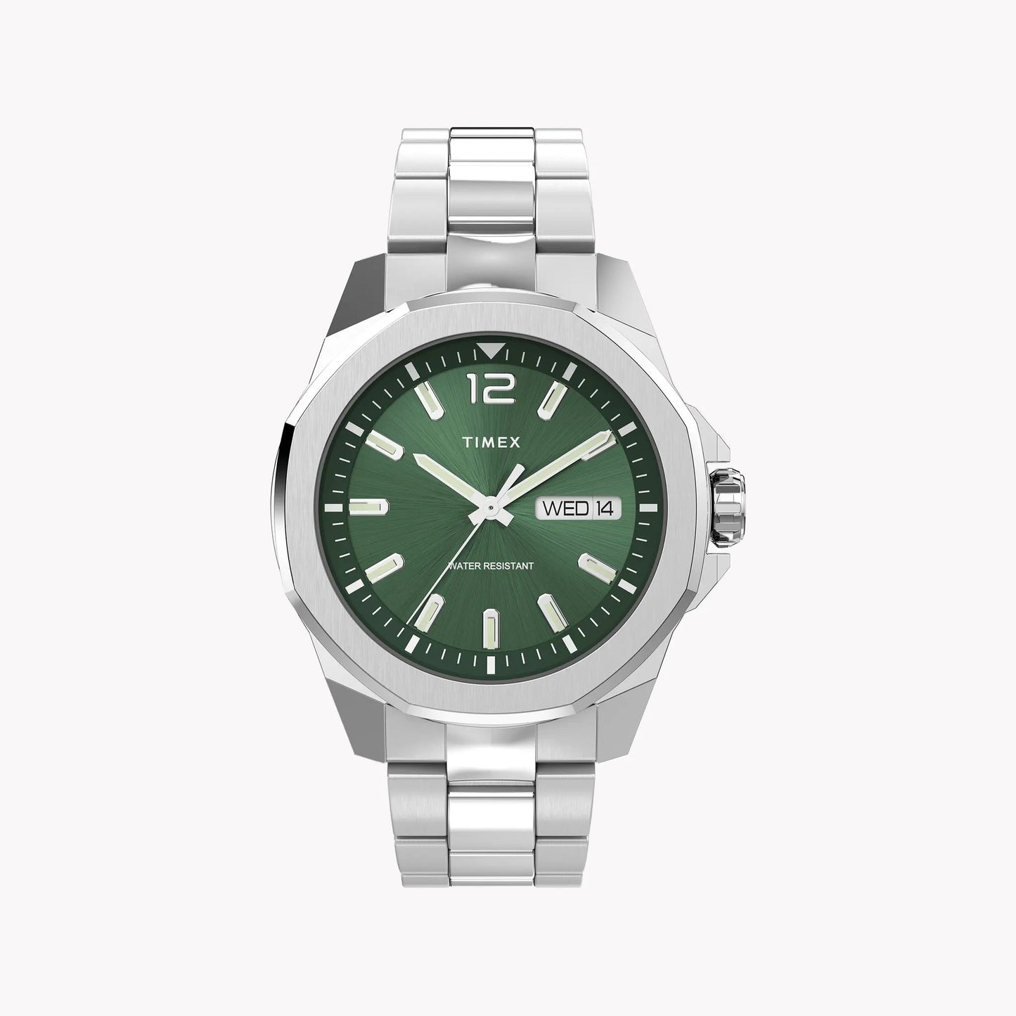 Timex Men's Green Dial Bracelet Watch, Stainless Steel | Tw2w13900 by TIMEX
