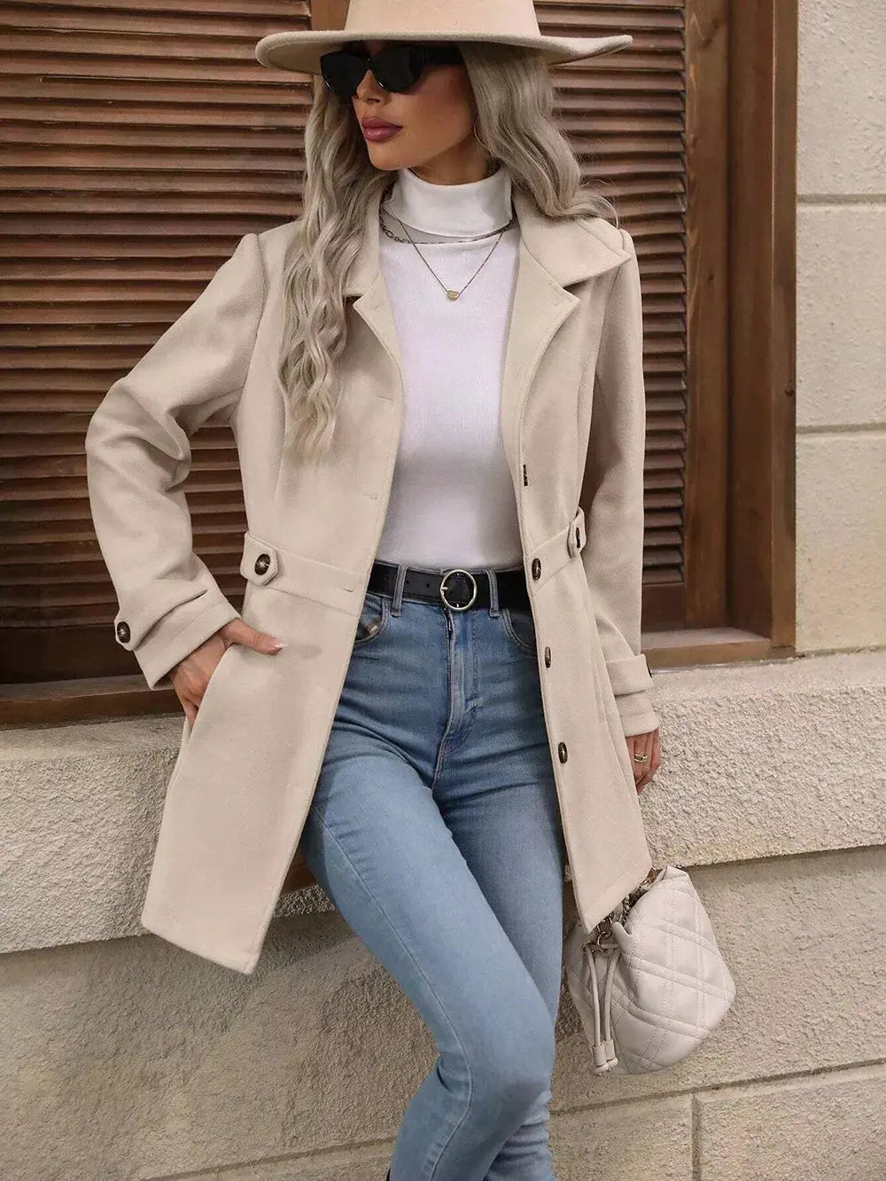 Collared Neck Button Up Coat | Partner Labels Selection by Partner Label