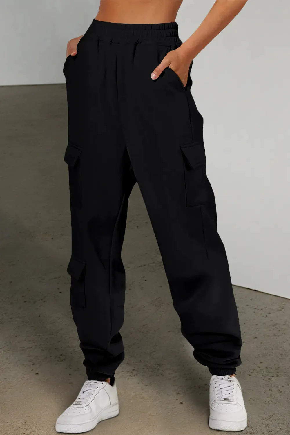 Pocketed Elastic Waist Active Joggers by Partner Label