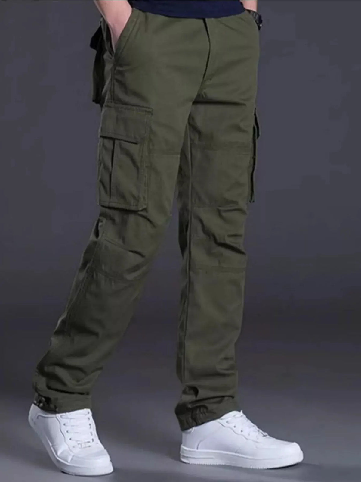 Men's Plus Size Relaxed Fit Cargo Pants by Partner Label