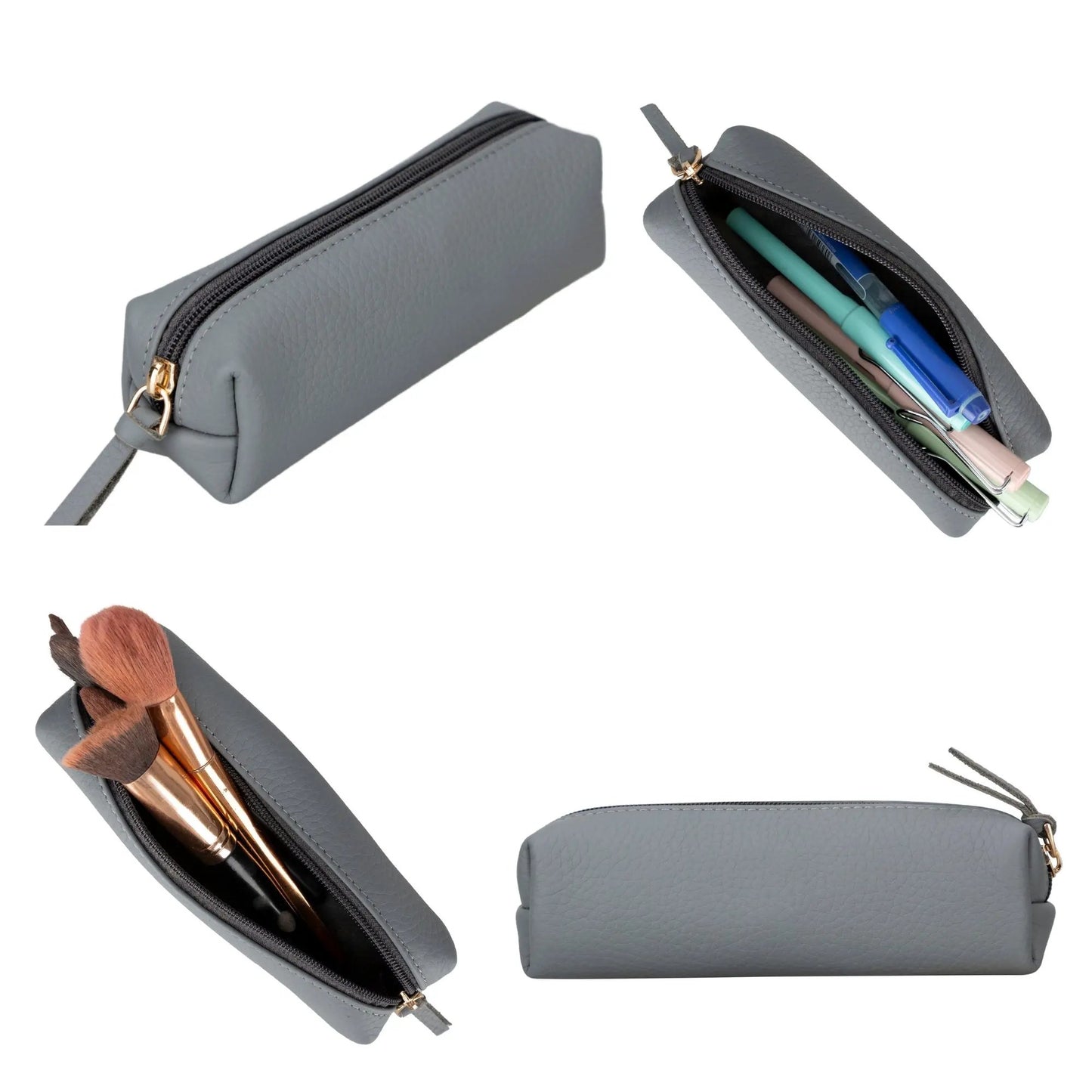 Centennial Multipurpose Leather Pencil Case and Makeup Bag by TORONATA