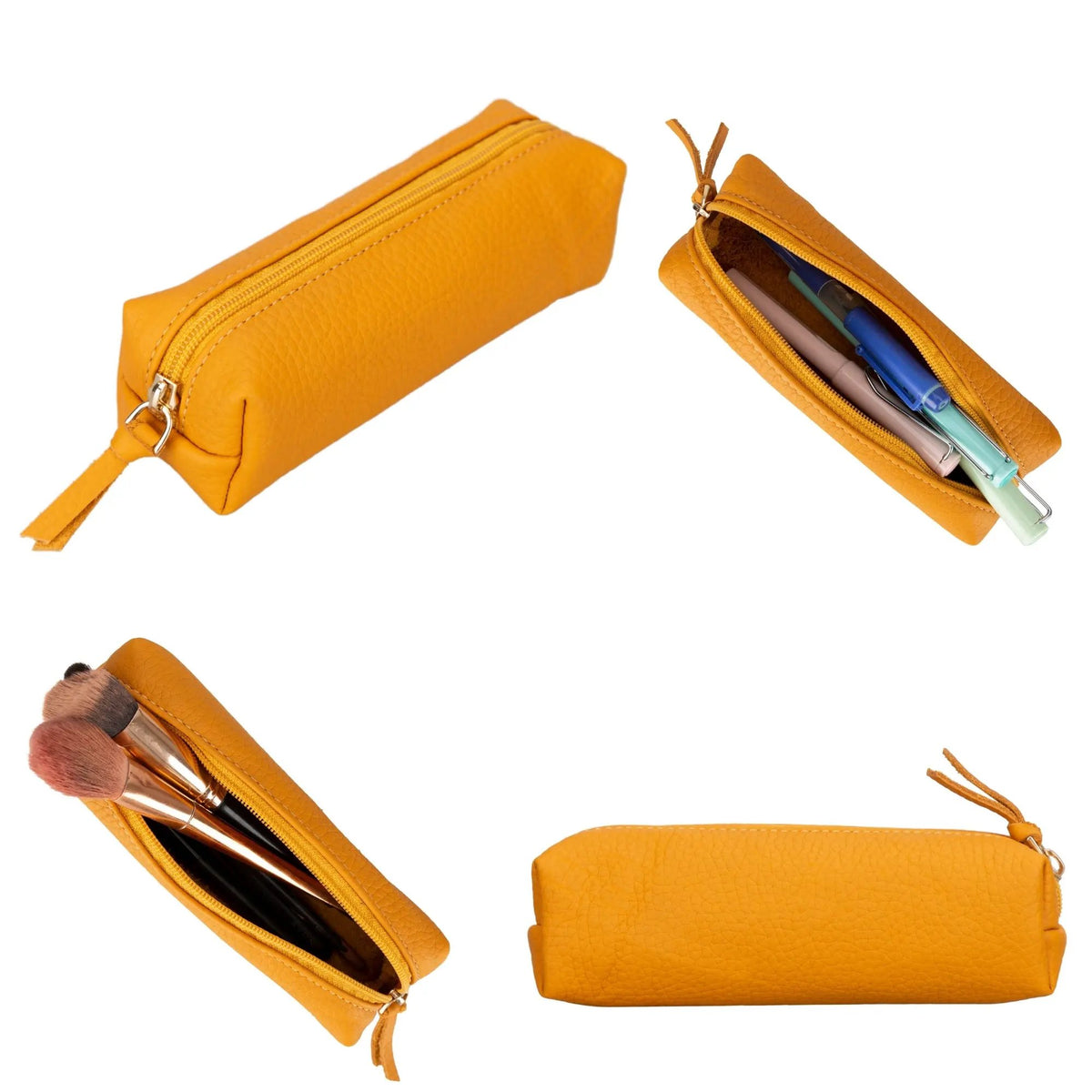 Centennial Multipurpose Leather Pencil Case and Makeup Bag by TORONATA