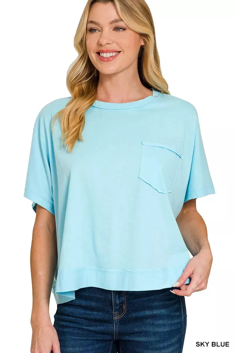 Zenana Exposed Seam Boxy Top by Zenana