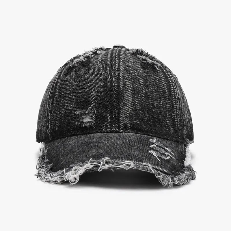 Distressed Cotton Adjustable Baseball Cap by Partner Label