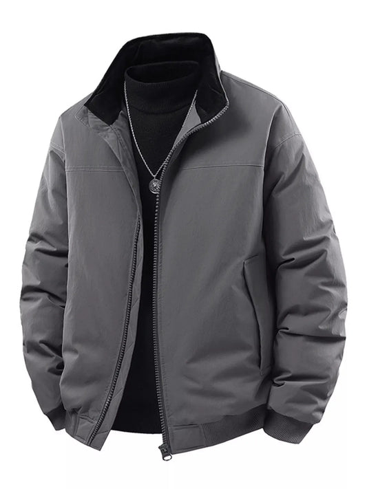 Men's Casual Stand Collar Lightweight Bomber Jacket by Partner Label