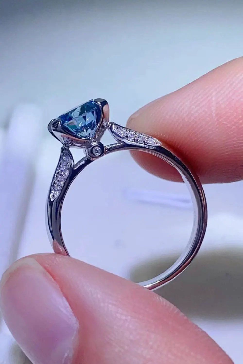 1 Carat Moissanite 4-Prong Ring by Partner Label