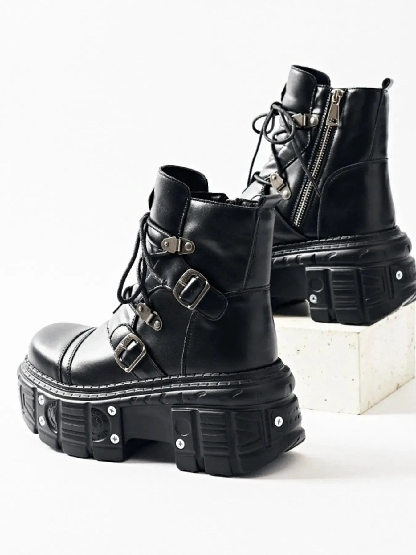Lace Up Platform Boots by Partner Label