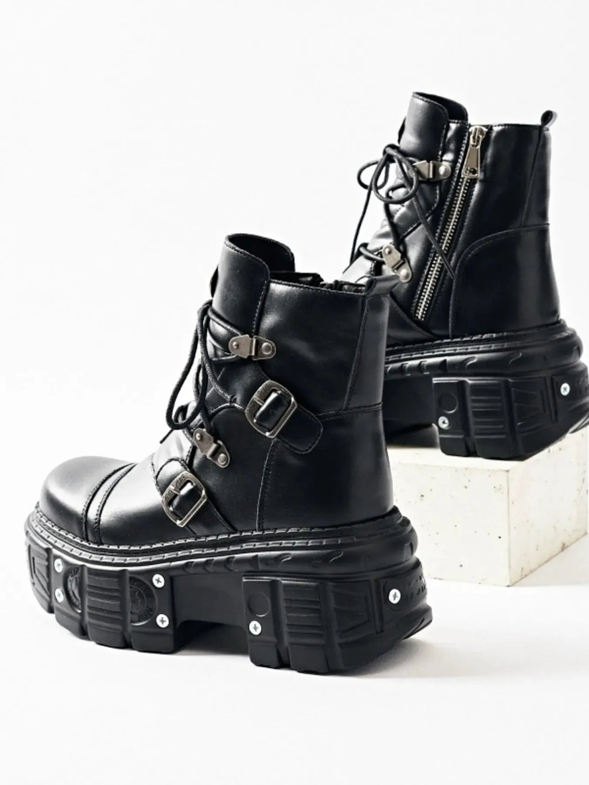 Lace Up Platform Boots by Partner Label