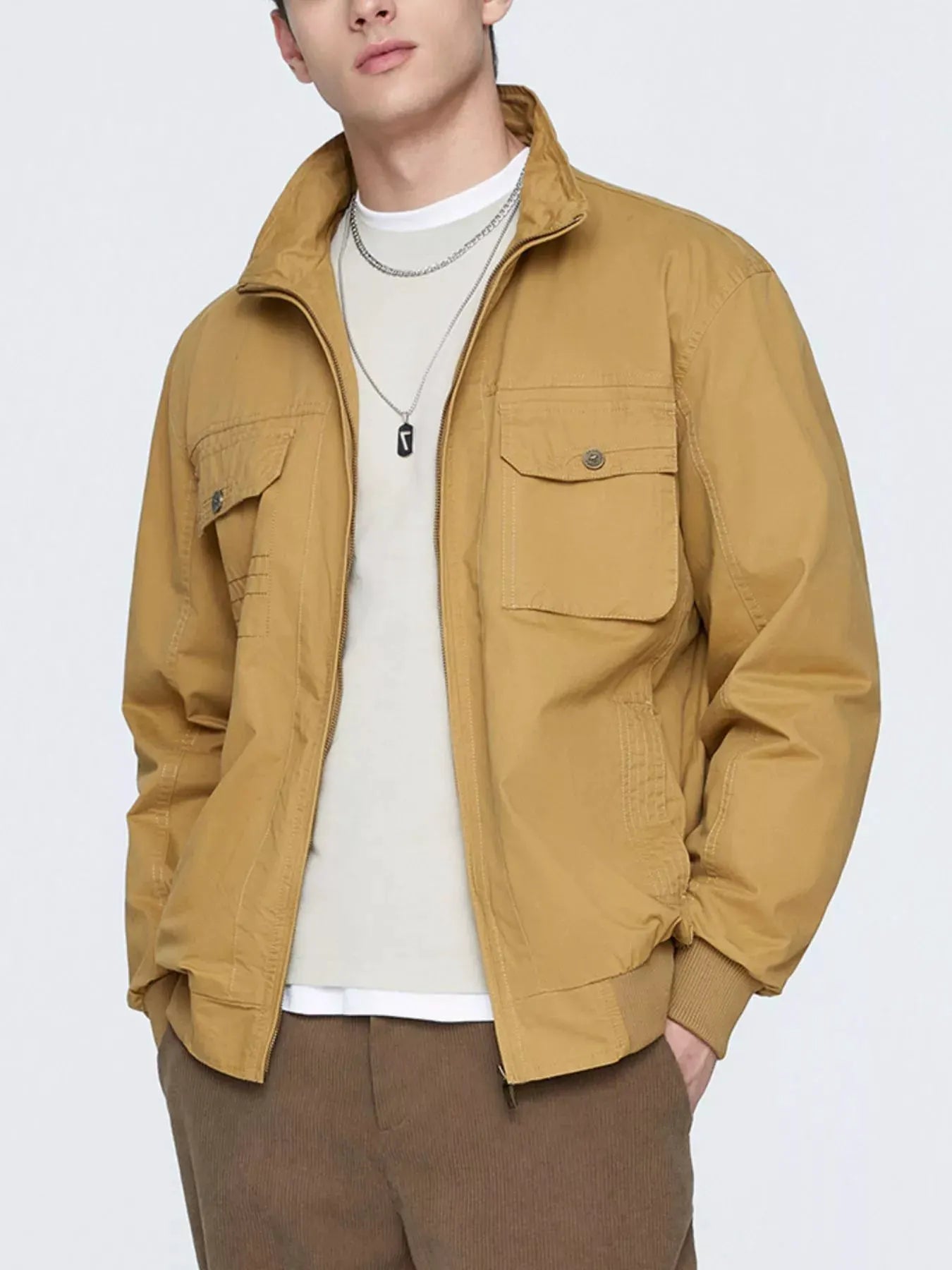 Men's Plus Size Casual Lightweight Zip-Up Jacket by Partner Label