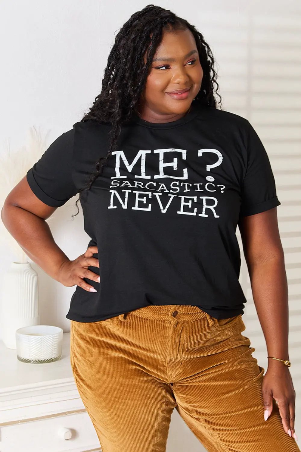 Simply Love Letter Graphic Round Neck T-Shirt by Partner Label