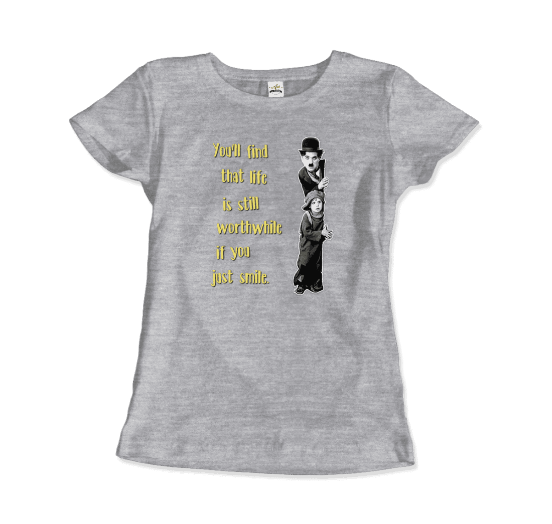 Charlie Chaplin Inspirational Quote t-shirt by Art-O-Rama Shop