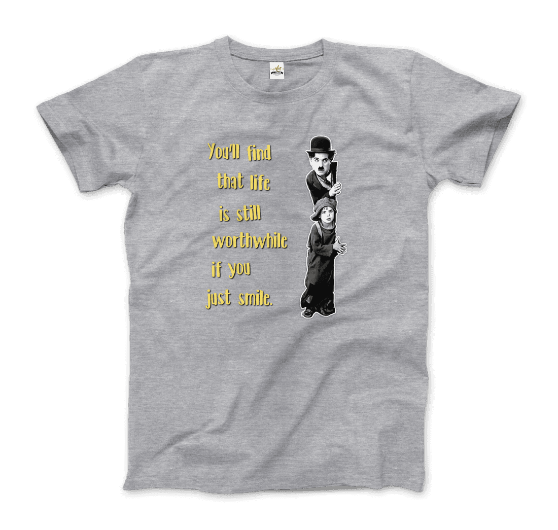 Charlie Chaplin Inspirational Quote t-shirt by Art-O-Rama Shop