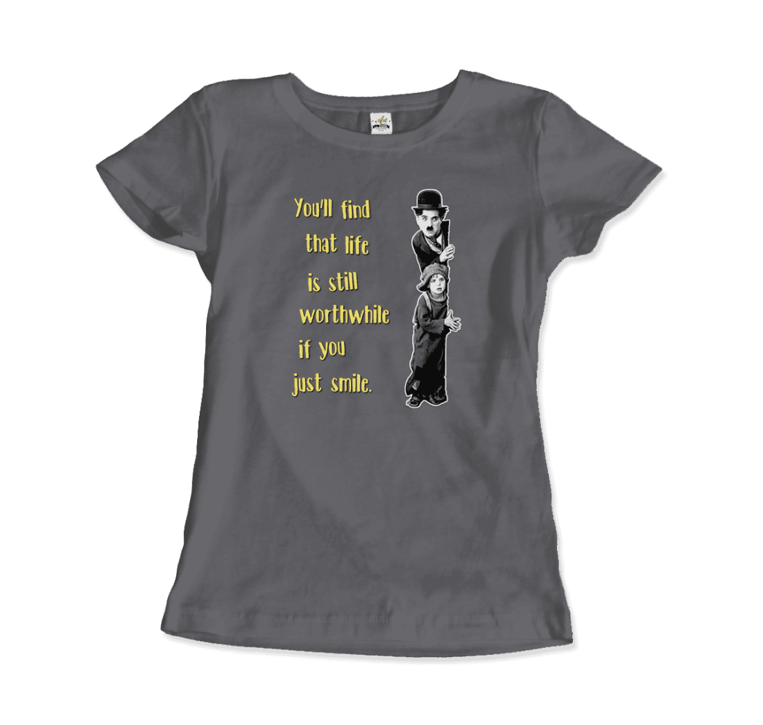 Charlie Chaplin Inspirational Quote t-shirt by Art-O-Rama Shop
