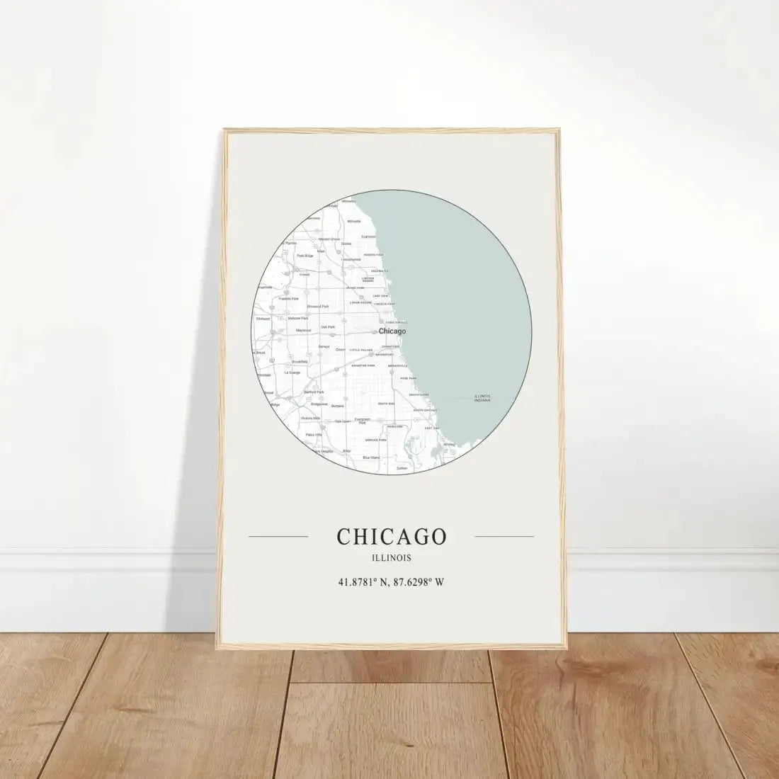 Chicago, Illinois minimalist map poster by Art-O-Rama Shop