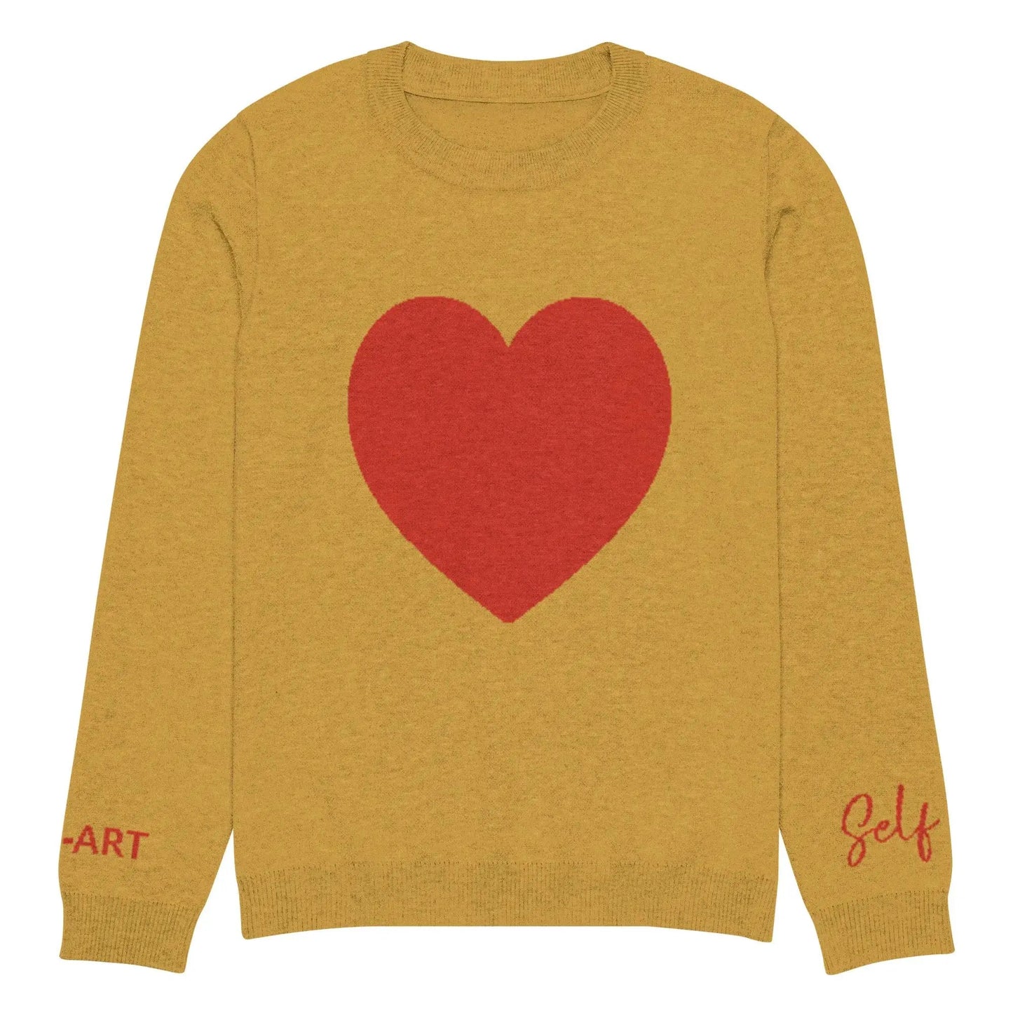 Heart - Knitted crew neck sweater MUSTARD by Maiden-Art