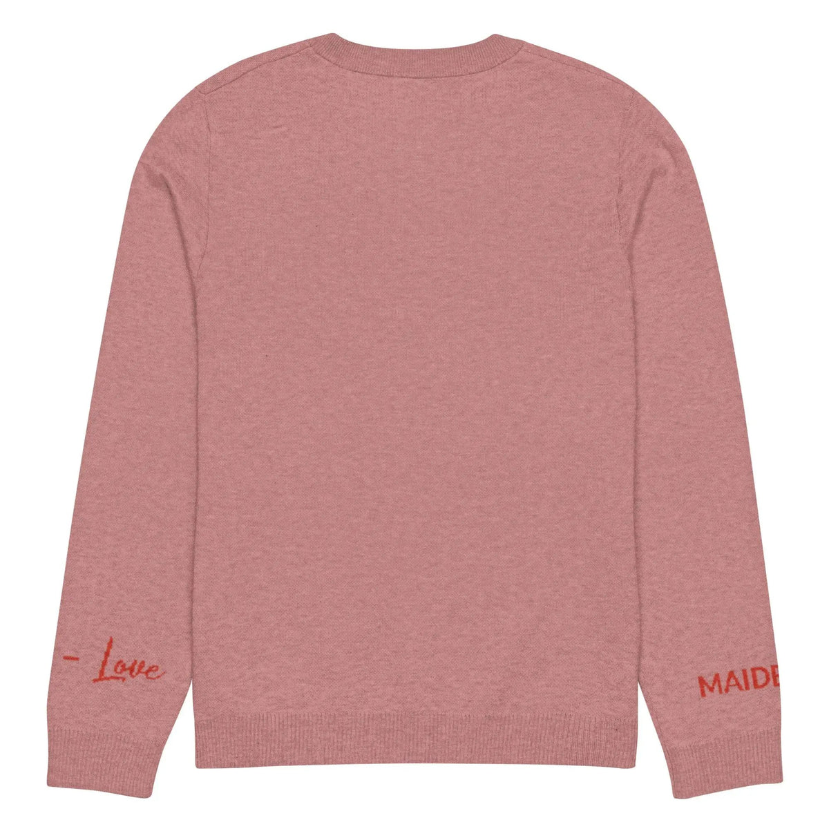 Heart Knitted crew neck sweater CORAL by Maiden-Art