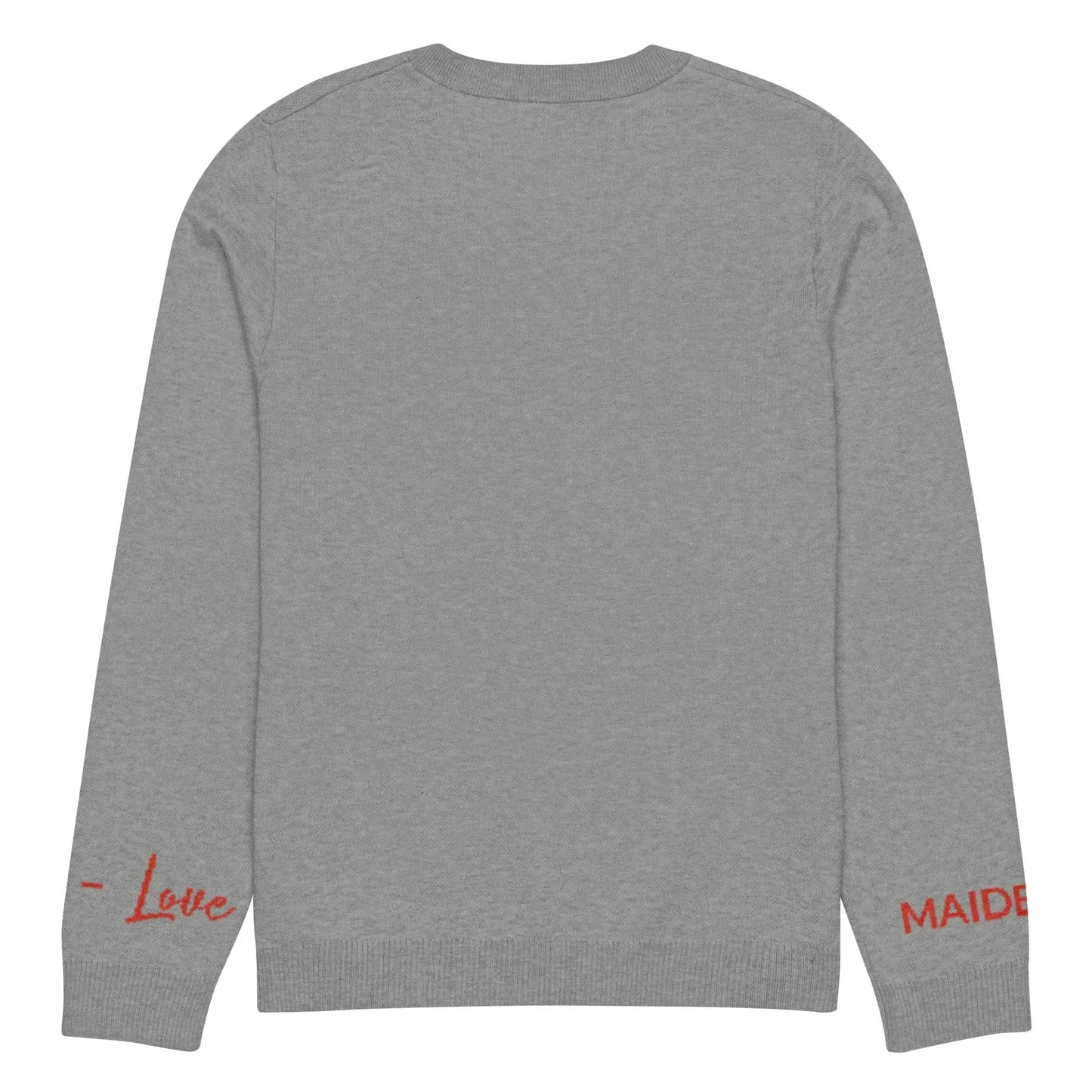 Heart - Knitted crew neck sweater GREY | crew neck knitted sweater by Maiden-Art