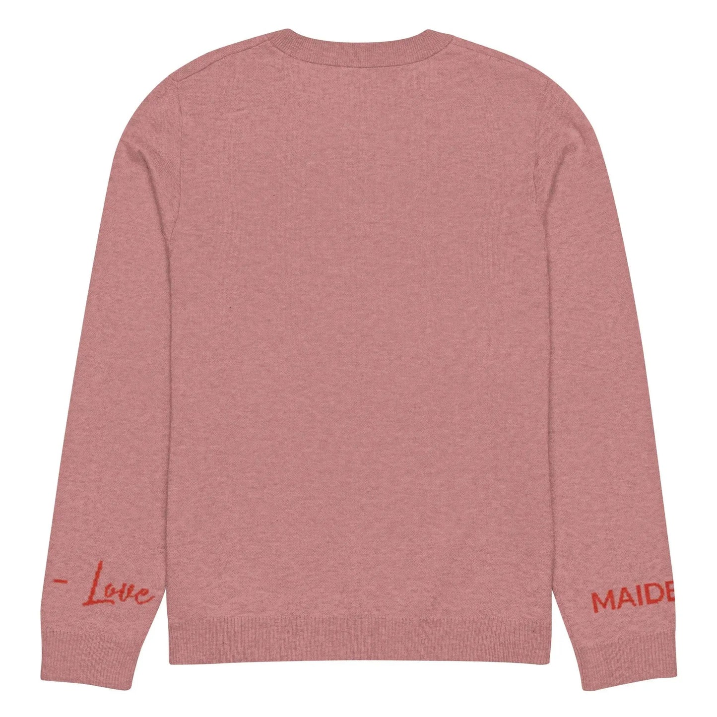Heart Knitted crew neck sweater CORAL by Maiden-Art