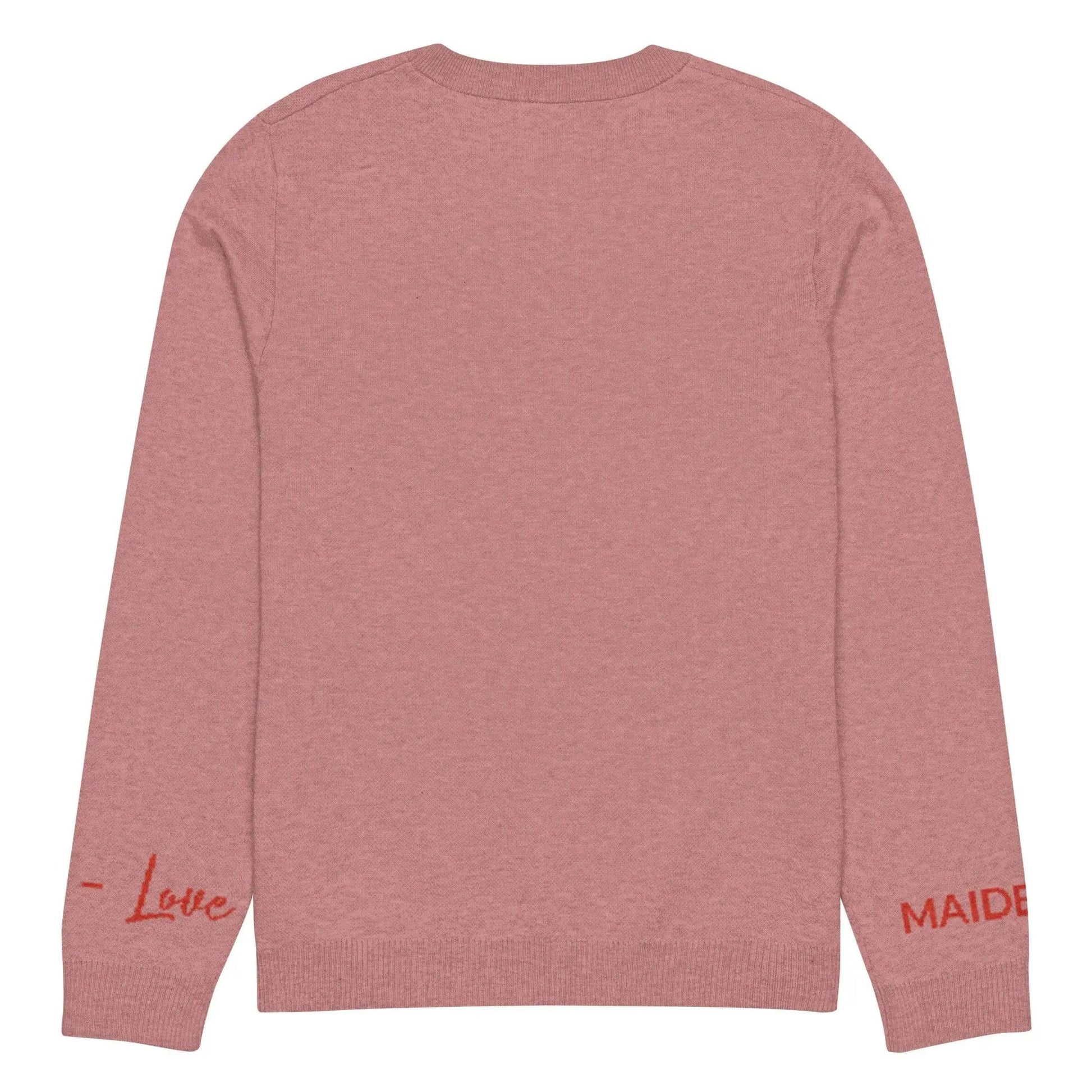 Heart Knitted crew neck sweater CORAL by Maiden-Art