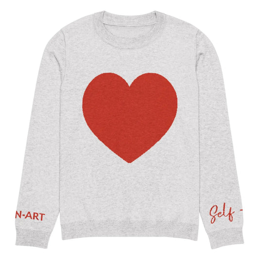 Heart - Knitted crew neck sweater BLEACH by Maiden-Art