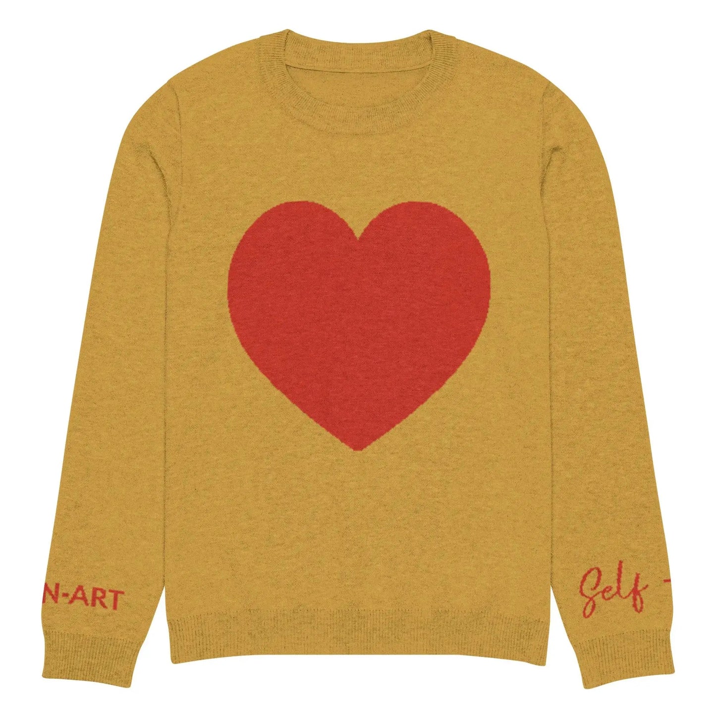 Heart - Knitted crew neck sweater MUSTARD by Maiden-Art
