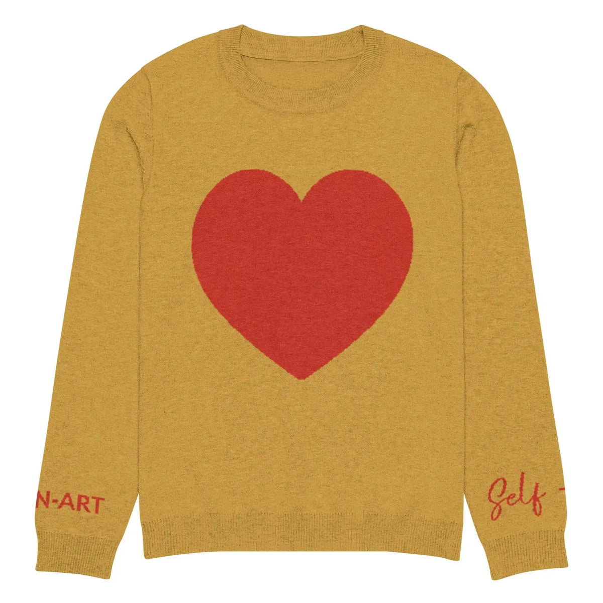 Heart - Knitted crew neck sweater MUSTARD by Maiden-Art