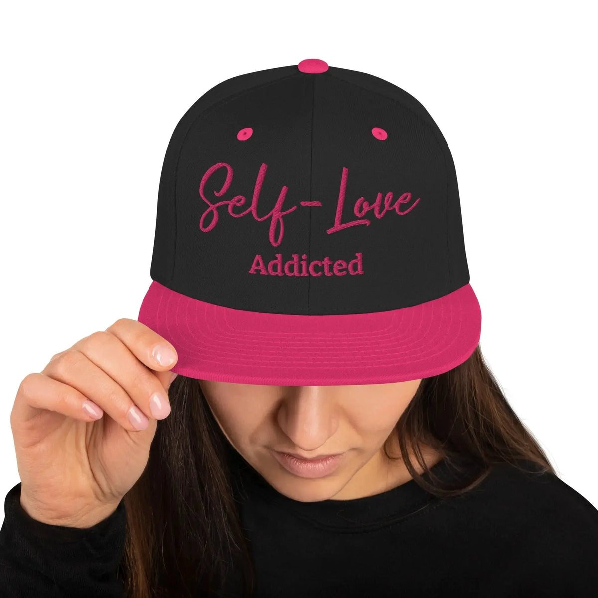 Self Love Addicted Snapback Hat with Embroidery by Maiden-Art