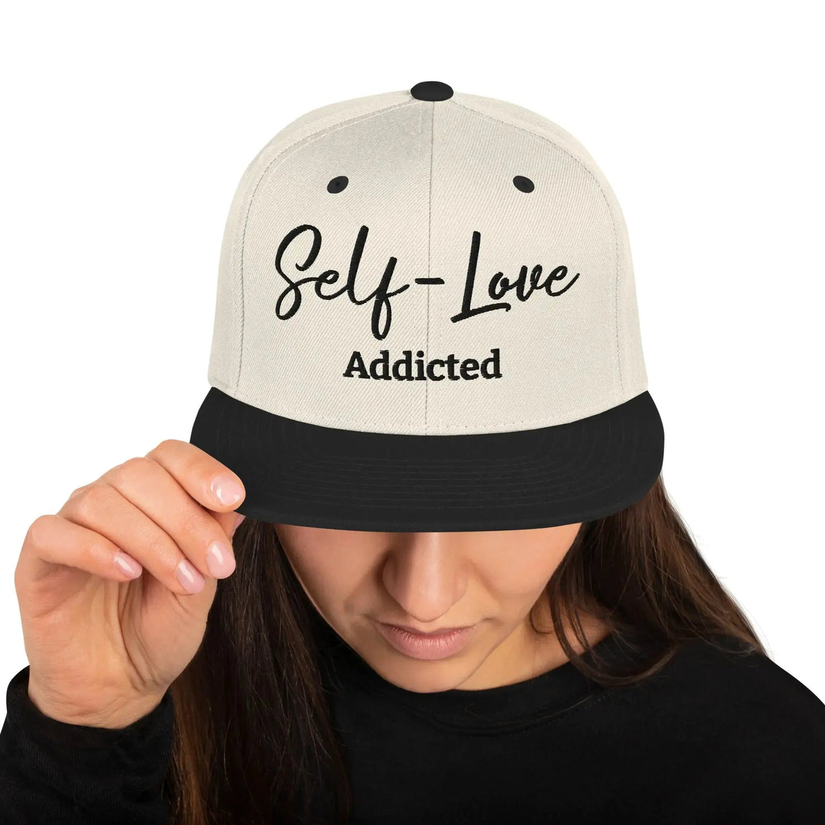 Self Love Addicted Snapback Hat with Embroidery by Maiden-Art