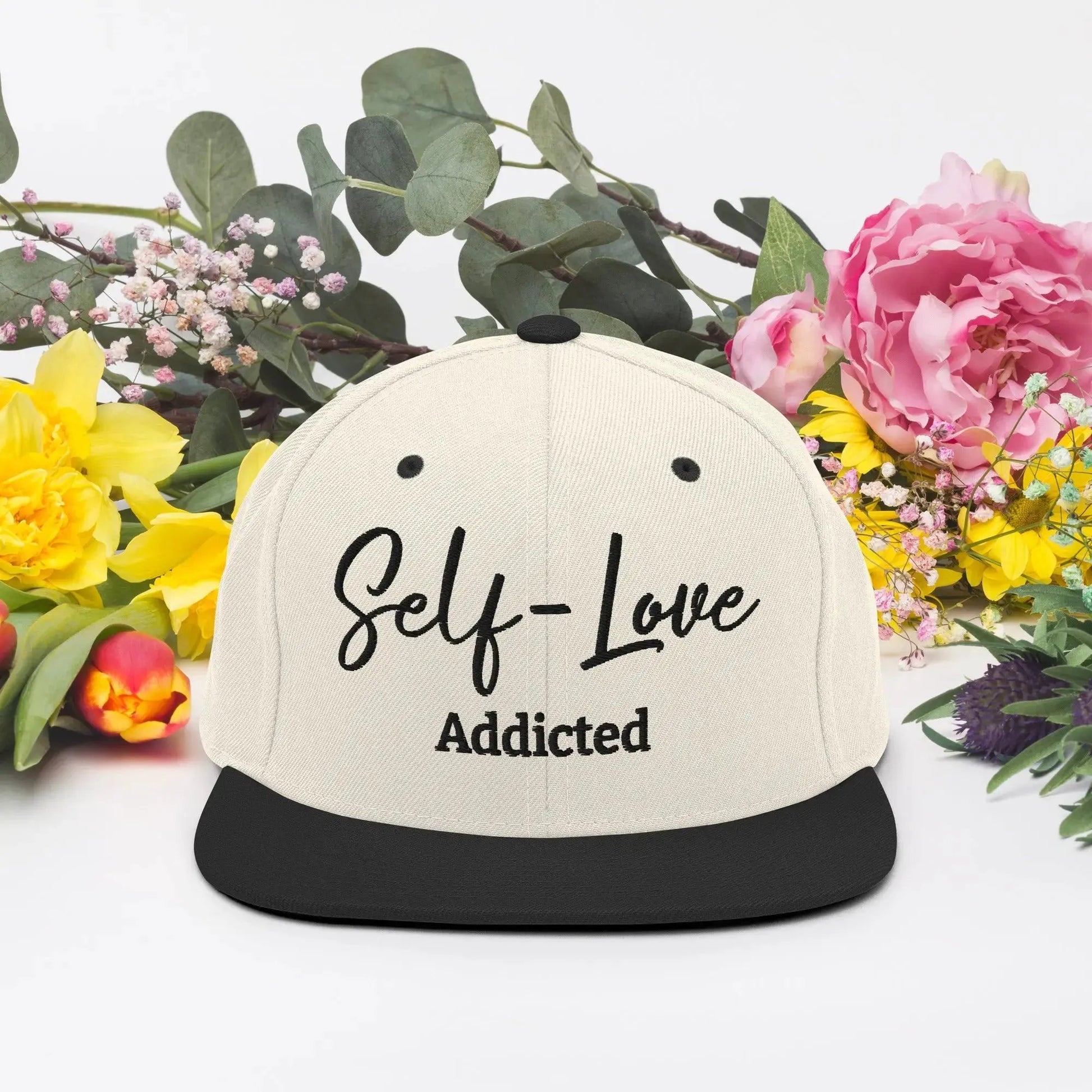 Self Love Addicted Snapback Hat with Embroidery by Maiden-Art