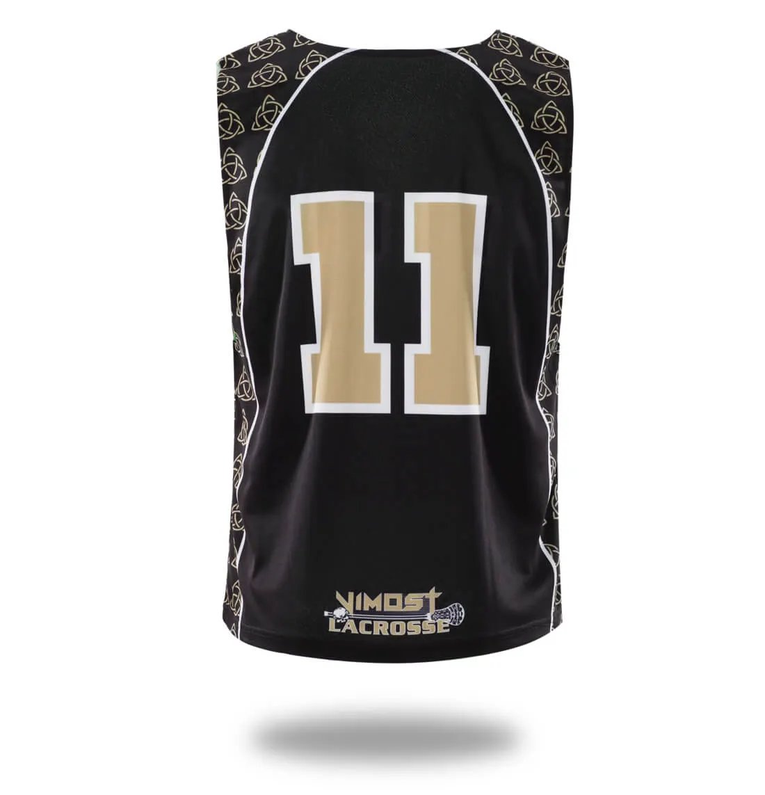 Custom Black Green Clover Lacrosse Pinnies and Shorts by Vimost Sportswear