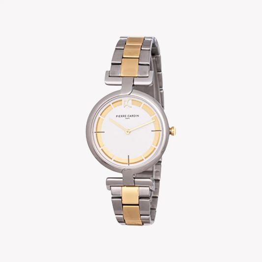 Pierre Cardin Women's Two Tone Silver & Gold Watch, White Dial | Cmd.3535 by PIERRE CARDIN
