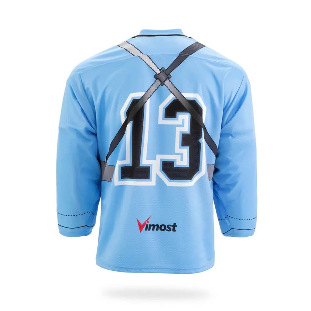 Custom Blue Police Graphic Ice Hockey Jersey by Vimost Sportswear