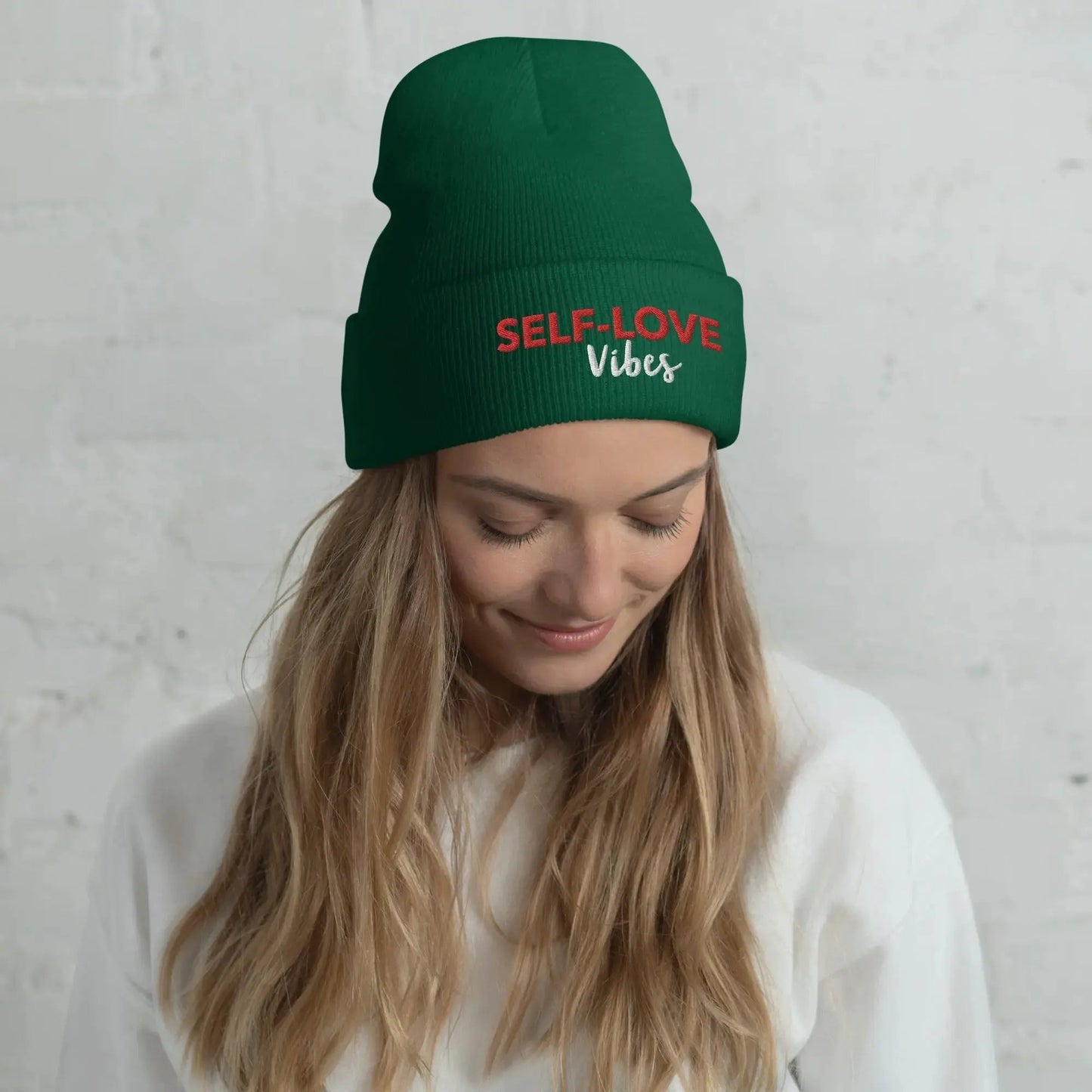 SELF- LOVE VIBES Cuffed Beanie by Maiden-Art