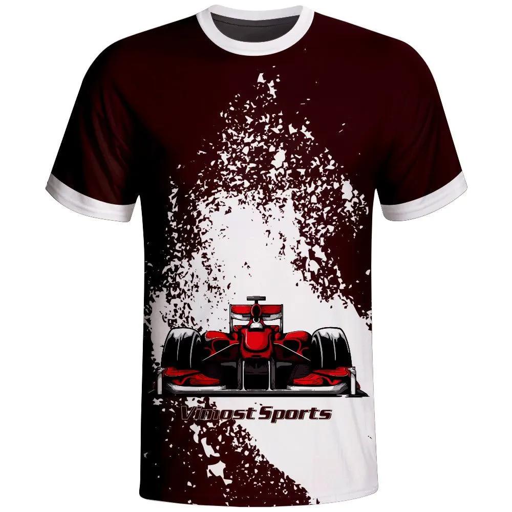 Red Racing Car Custom Sublimation Jersey by Vimost Sportswear