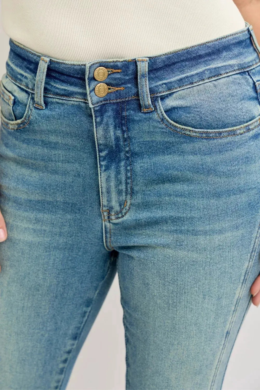 Judy Blue High Waist Vintage Wash Flare Jeans by Judy Blue